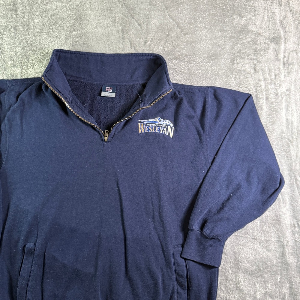 VTG MV Sport North Carolina Wesleyan Pullover Sweatshirt Quarter Zip Large
